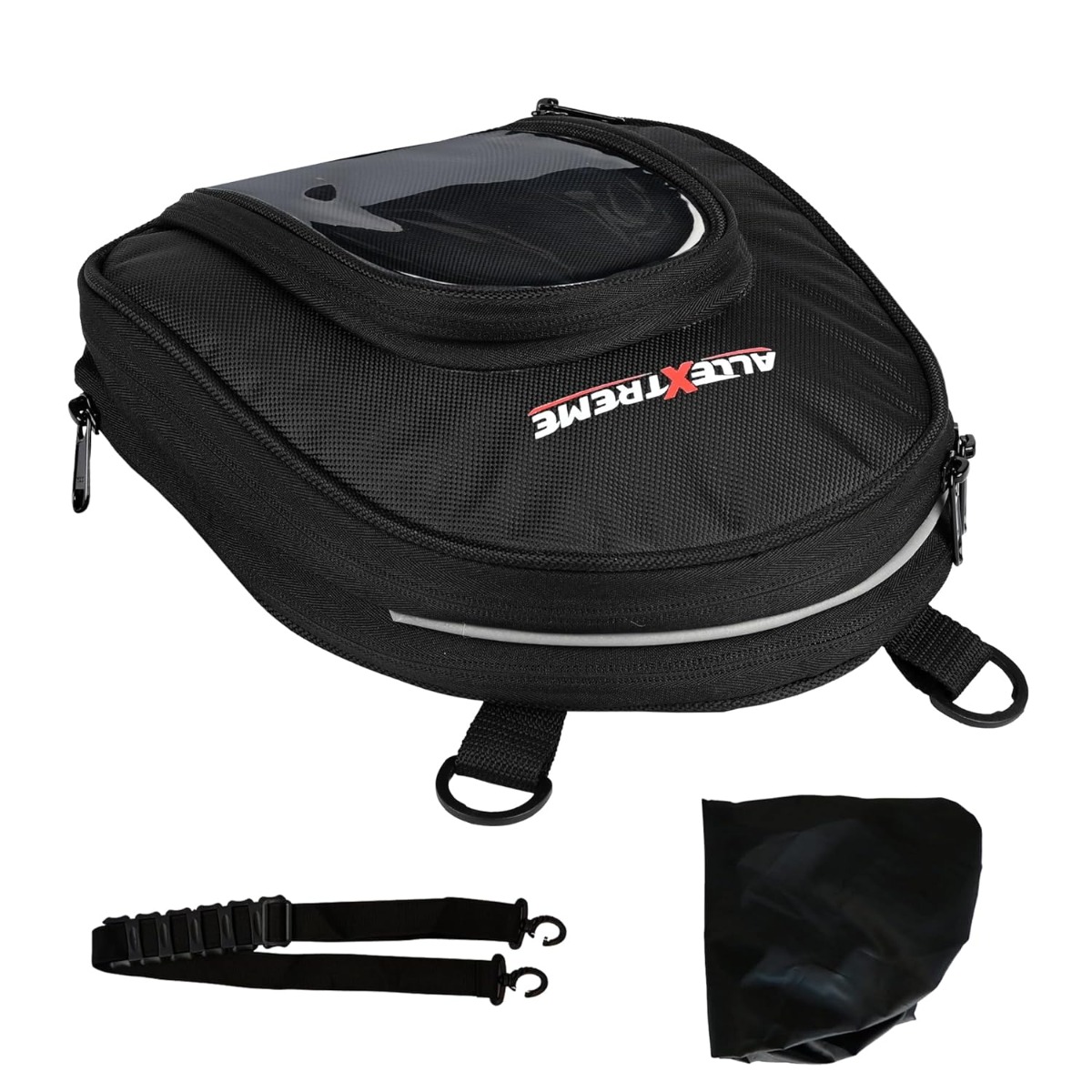 Allextreme 13L Magnetic Tank Bag for Bike | Universal Fit Motorcycle Storage with Rain Cover, Strong Magnets & Multi-Pocket Design | Travel Riding Gear for Daily Commute & Touring (Black)