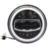 Allextreme EX7WH01 75W Full Ring Round White LED Headlight 7 Inch Hi/Low Beam Angel Eye Lamp Compatible with Bullet/Harley Davidson/Jeep Wrangler (White & Yellow, Pack of 1)