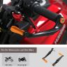 Allextreme EXUL2GL 7/8" Universal CNC Handlebar Brake Protector Metal Alloy Clutch Lever Protection Guard Extra Durable, Adjustable Angle & Length for Motorcycle (Golden)