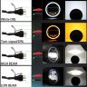 Allextreme EX7WH02 75W Full Ring Round White LED Headlight 7 Inch Hi/Low Beam Angel Eye Lamp Compatible with Bullet/Harley Davidson/Jeep Wrangler (White & Yellow, Pack of 2)