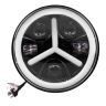 Allextreme EX7WYP1 7 Inch Full Ring Round LED Headlight with Hi/Low Beam White & Yellow Angel Eye Lamp Compatible with Bullet, Harley Davidson Jeep Wrangler (75W, Pack of 1)