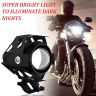 Allextreme EXU5WL2 U5 CREE LED Driving Full Black Fog Light Aluminium Body with Mounting Brackets for All Motorcycles and Cars (20W, White, 2 Pcs)