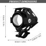 Allextreme EXU5WL2 U5 CREE LED Driving Full Black Fog Light Aluminium Body with Mounting Brackets for All Motorcycles and Cars (20W, White, 2 Pcs)