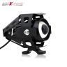 Allextreme EXU5WL2 U5 CREE LED Driving Full Black Fog Light Aluminium Body with Mounting Brackets for All Motorcycles and Cars (20W, White, 2 Pcs)