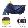 Allextreme S-7016 Full Bike Body Cover Water Resistant Dustproof Rustproof UV Protection Cover Compatible for Activa Maestro Scooty and All Two Wheeler Scooter (Navy Blue & Yellow, Small)
