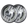 Allextreme EX7IWH2 7 Inch Full Ring Round LED 75W Headlight with High Low Beam Halo Angel Eyes DRL Lamp for Jeep Wrangler Off Road Car and Motorcycle (Pack of 2, Chrome)