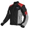 Allextreme TURBO Riding Jacket Mesh Cafe Racer Motorcycle Adventure Bike Accessory Impact Protection Armour All Season Night Visibility Stickers for Men (1 Year Warranty, XL, Red)