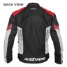 Allextreme TURBO Riding Jacket Mesh Cafe Racer Motorcycle Adventure Bike Accessory Impact Protection Armour All Season Night Visibility Stickers for Men (1 Year Warranty, 3XL, Red)