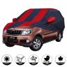 Allextreme MYY5004 Car Body Cover Compatible with Mahindra Xylo Custom Fit Dustproof UV Heat Resistant Indoor Outdoor Body Protection (Navy Blue & Red with Mirror)