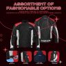 Allextreme TURBO Riding Jacket Mesh Cafe Racer Motorcycle Adventure Bike Accessory Impact Protection Armour All Season Night Visibility Stickers for Men (1 Year Warranty, XL, Red)