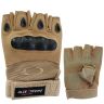 ALLEXTREME Half Finger Bike Gloves (Brown, Large)