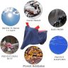 Allextreme XL-7012 Full Bike Body Cover Water Resistant Dustproof Rustproof UV Protection Cover Compatible for Royal Enfield Bullet Avenger Karishma and above Size (Navy Blue & Red, X-Large)