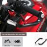 Allextreme EXUL2SL 7/8" Universal CNC Handlebar Brake Protector Metal Alloy Clutch Lever Protection Guard Extra Durable, Adjustable Angle & Length for Motorcycle (Silver)