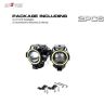 AllExtreme EXU7MW2 U7 Mini CREE LED Fog Light Work Lamp with Hi/Low, Flashing Beam and White Light Angel Eye Ring for Cars and Motorcycles (12W, White Light, 2 PCS)