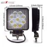 Allextreme EX9SW1P 9 LED Square Fog Light 4 Inch CREE Spot Beam Work Lamp with Mounting Brackets for Car and Motorcycle (27W, White Light, 1 PC)