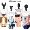 Allextreme HF-280 Cordless Rechargeable Handheld Percussion Massage Gun Deep Tissue Massager with Quiet, 6 Speed High-Intensity Vibration and 4 Massage Heads