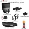 AllExtreme EXCB71K 7 in 1 Combo Accessories Kit for Honda CB Shine Motorcycle - Leatherette Seat Cover, Handle Bar Grip Cover, Helmet/Baggage Holder, Buzzer, Brake Paddle Rub