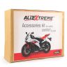 AllExtreme EXCB71K 7 in 1 Combo Accessories Kit for Honda CB Shine Motorcycle - Leatherette Seat Cover, Handle Bar Grip Cover, Helmet/Baggage Holder, Buzzer, Brake Paddle Rub
