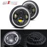 Allextreme 7 Inch Full Ring Round LED Headlight with Hi/Low Beam and Angel Eye Lamp for Harley Davidson Jeep Wrangler (Pack of 2)