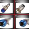 AllExtreme 51mm Inlet Long Grenade Launcher Shape Exhaust Pipe Muffler Silencer with Grenade Explosion Fire Shot Sound for Scooter Motorbike Street Dirt Bike ATV Quad Bike - Grey Blue