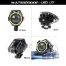 AllExtreme EXU7MW2 U7 Mini CREE LED Fog Light Work Lamp with Hi/Low, Flashing Beam and White Light Angel Eye Ring for Cars and Motorcycles (12W, White Light, 2 PCS)