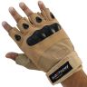 ALLEXTREME Half Finger Bike Gloves (Brown, Large)