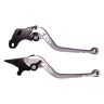 Allextreme AX-LEV64 Clutch Brake Lever Heavy Duty 6 Positions Adjustment for Triumph Tiger (Silver, 2 Pcs)