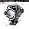 AllExtreme EXU7MB1 U7 Mini CREE LED Fog Light Work Lamp with Hi/Low, Flashing Beam and Blue Angel Eye Ring for Cars and Motorcycles (12W, Blue & White Light, 1 PC)