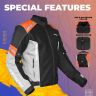 Allextreme TURBO Bike Riding Jacket Mesh Fabric Racer Motorcycle Armour Back Elbows Shoulders Protection with All Season Night Visibility Sticker for Men (2XL, ORANGE)