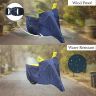 Allextreme M-7016 Full Bike Body Cover Water Resistant Dustproof Rustproof UV Protection Cover Compatible for Splendor Platina Deluxe and Upto Pulsar 180cc Size (Navy Blue & Yellow, Medium)