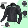Allextreme SPEEDO Unisex All weather Adult Motorcycle Riding Jacket with Impact Protection Back & Elbow Guard Reflective Stickers and Abrasion Resistance (Medium, Neon Green & Black)