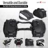 Allextreme EXBSB02 Portable Motorcycle Saddle Bag with Reflective Strips & Large Storage Capacity Having Multiple Pockets for Long journeys (Black & Silver)