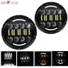 Allextreme 7 Inch Round LED Projector Head Light with Hi/lo Beam, DRL and Turn Signal Lamp for Jeep Wrangler Harley Motorcycle (Pack of 2)