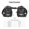 Allextreme 72L Motorcycle Saddle Bag with Rain Cover & Reflective Strips Polyester Multi Compartments Large Storage Capacity Saddlebags for All Sports Street Bikes (Black)