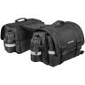 Allextreme 72L Motorcycle Saddle Bag with Rain Cover & Reflective Strips Polyester Multi Compartments Large Storage Capacity Saddlebags for All Sports Street Bikes (Black)