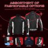 Allextreme TURBO Bike Riding Jacket Mesh Fabric Racer Motorcycle with Back Elbows Shoulders Protection and All Season Night Visibility Sticker for Men (L, Red)