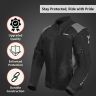 Allextreme FLAWLESS Unisex Riding Jacket CE Level 2 Certified Mesh Fabric Back Shoulder & Elbow Protection Guard and Reflective Stickers Motorcycle Rider Gear for Bikers (L, Grey & Black)