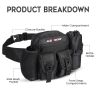AllExtreme Multi-Utility Waist Bag Multi Pocket Sling Pouch & Fanny Pack Bags with Detachable Bottle Holder for Men and Women Travel Motorcycle Riding Outdoor Hiking Adventure (1Pc, Black)
