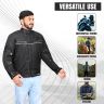 AllExtreme Denim Bike Riding Jacket CE Level 2 Protector Racer Armour with Night Visibility Sticker Shoulder Back Elbow Protection Abrasion Resistance Motorcycle Biker Gear for Men (XL, Black)
