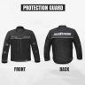 AllExtreme Denim Bike Riding Jacket CE Level 2 Protector Racer Armour with Night Visibility Sticker Shoulder Back Elbow Protection Abrasion Resistance Motorcycle Biker Gear for Men (M, Black)