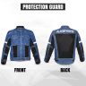 AllExtreme Denim Bike Riding Jacket CE Level 2 Protector Racer Armour with Night Visibility Sticker Shoulder Back Elbow Protection Abrasion Resistance Motorcycle Biker Gear for Men (3XL, Blue)