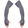 Allextreme Full Arm Sleeves with Thumb for Riders UV Sun Protection Sweat Absorbing Quick Dry Hand Cover for Men & Women Sport Biking Hiking Cycling Running Protective Bike Riding Gear (Grey, 1 Pair)