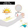 Allextreme Full Arm Sleeves with Thumb for Riders UV Sun Protection Sweat Absorbing Quick Dry Hand Cover for Men & Women Sport Biking Hiking Cycling Running Protective Bike Riding Gear (White, 1 Pair)