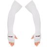 Allextreme Full Arm Sleeves with Thumb for Riders UV Sun Protection Sweat Absorbing Quick Dry Hand Cover for Men & Women Sport Biking Hiking Cycling Running Protective Bike Riding Gear (White, 1 Pair)