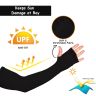 Allextreme Full Arm Sleeves with Thumb for Riders UV Sun Protection Sweat Absorbing Quick Dry Hand Cover for Men & Women Sport Biking Hiking Cycling Running Protective Bike Riding Gear (Black, 1 Pair)