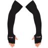 Allextreme Full Arm Sleeves with Thumb for Riders UV Sun Protection Sweat Absorbing Quick Dry Hand Cover for Men & Women Sport Biking Hiking Cycling Running Protective Bike Riding Gear (Black, 1 Pair)