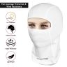 Allextreme Upgraded Full Face Mask for Riders Anti-Pollution UV Sun Protection Cotton Balaclava Neck Cover Bandana Helmet Liner for Men & Women Biker Hiking Cycling Protective Bike Riding Gear (White)