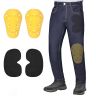Allextreme Denim Bike Riding Pants with Heavy Duty XY Level 2 Certified HDEVA Knee and Hip Armor Rider Gear Jeans All Weather Protection for Riders Cycling Motorcycle Racing (Navy Blue, 38)