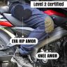 Allextreme Denim Bike Riding Pants with Heavy Duty XY Level 2 Certified HDEVA Knee and Hip Armor Rider Gear Jeans All Weather Protection for Riders Cycling Motorcycle Racing (Black, 42)