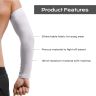Allextreme Full Arm Sleeves for Riders Sun Protection Sweat Absorbing Quick Dry Cotton Hand Cover for Men & Women Basketball Cricket Biking Hiking Cycling Running Protective Bike Riding Gear (White)